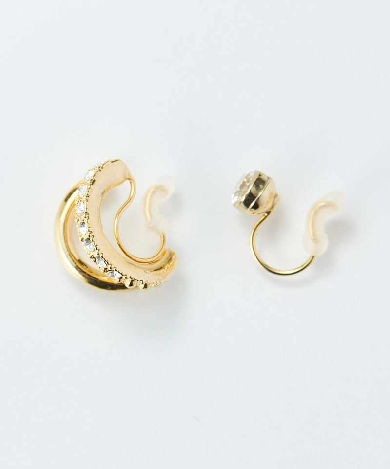 【金属アレルギー対応】2setプリズムビジューイヤーカフ/ニッケルフリー