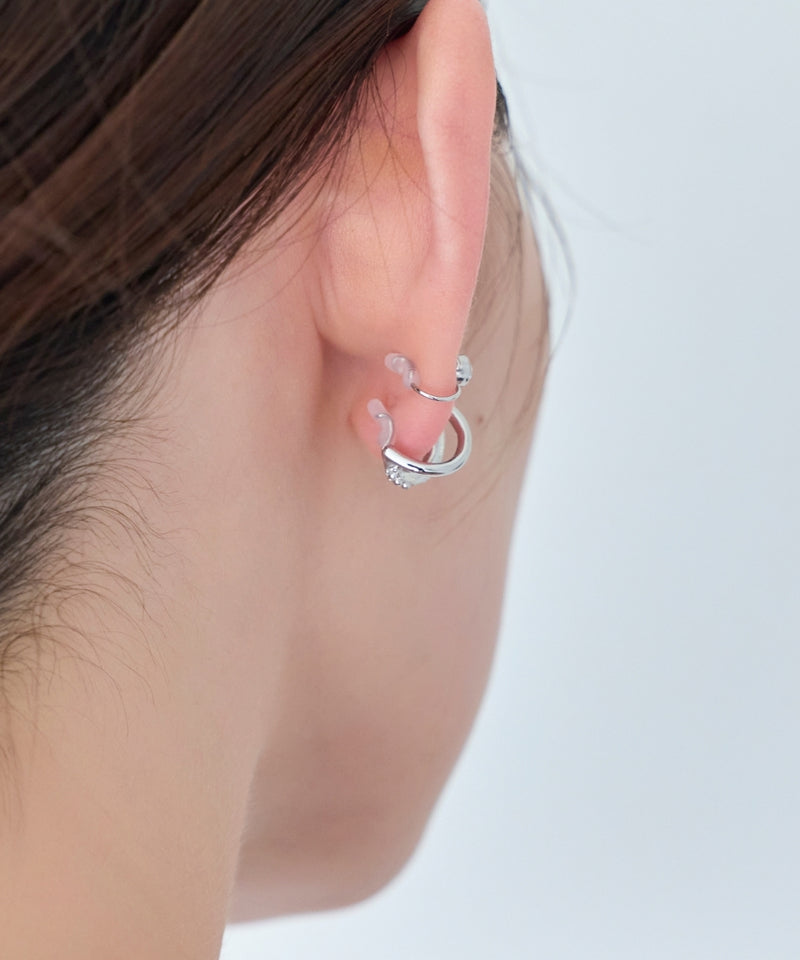 【金属アレルギー対応】2setプリズムビジューイヤーカフ/ニッケルフリー