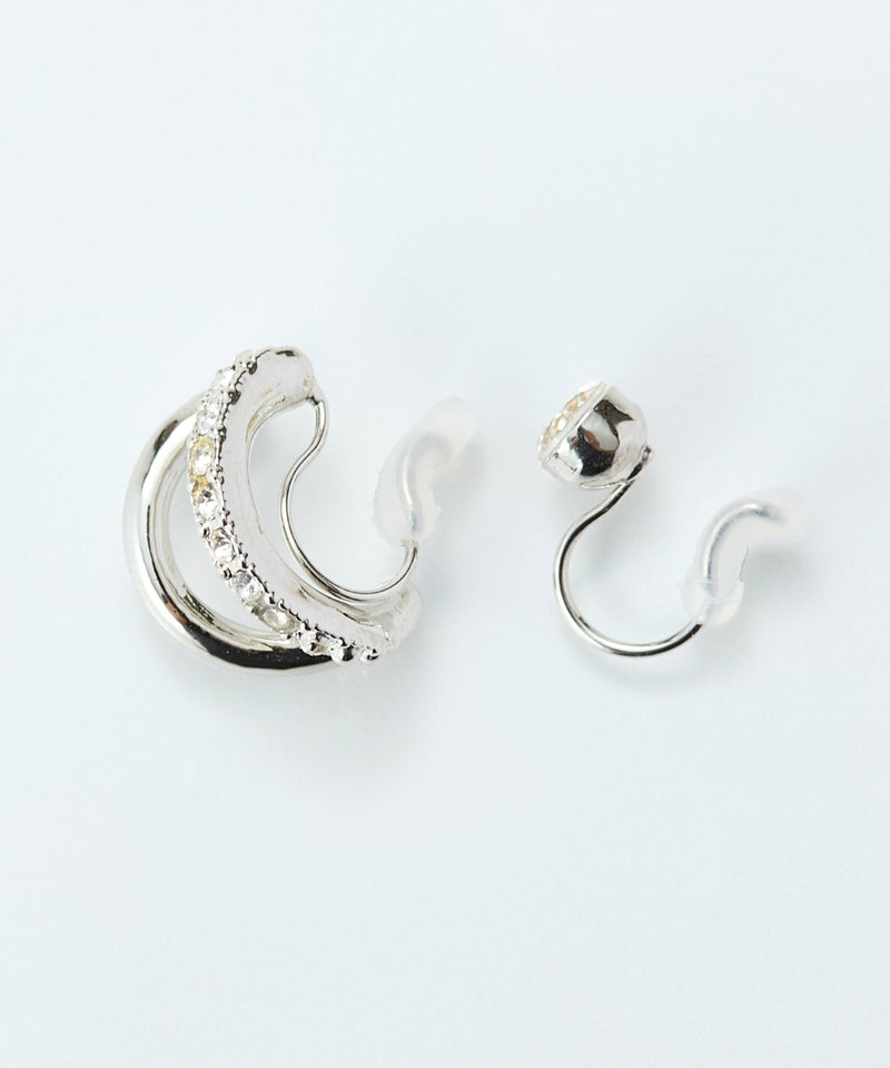 【金属アレルギー対応】2setプリズムビジューイヤーカフ/ニッケルフリー