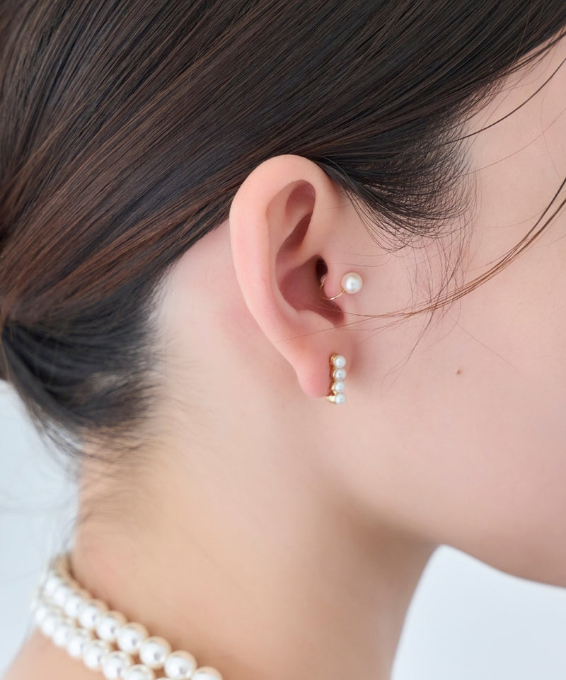 【金属アレルギー対応】2setラインパールイヤーカフ/ニッケルフリー