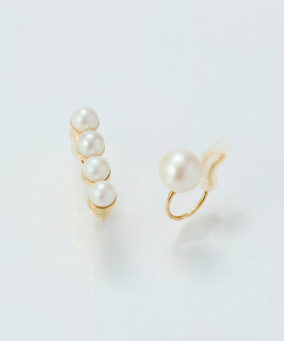 【金属アレルギー対応】2setラインパールイヤーカフ/ニッケルフリー