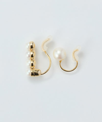 【金属アレルギー対応】2setラインパールイヤーカフ/ニッケルフリー