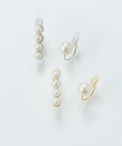 【金属アレルギー対応】2setラインパールイヤーカフ/ニッケルフリー