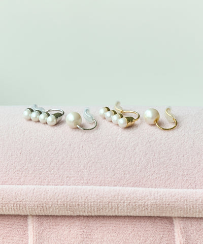 【金属アレルギー対応】2setラインパールイヤーカフ/ニッケルフリー