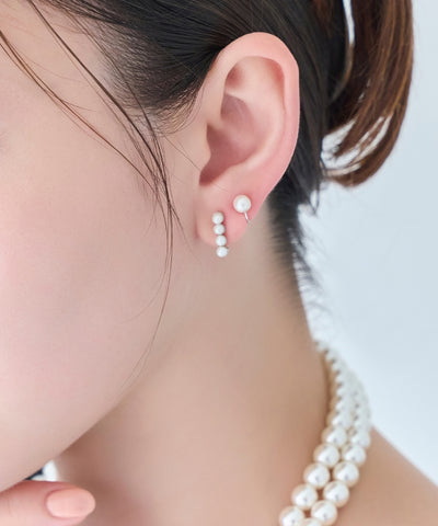 【金属アレルギー対応】2setラインパールイヤーカフ/ニッケルフリー