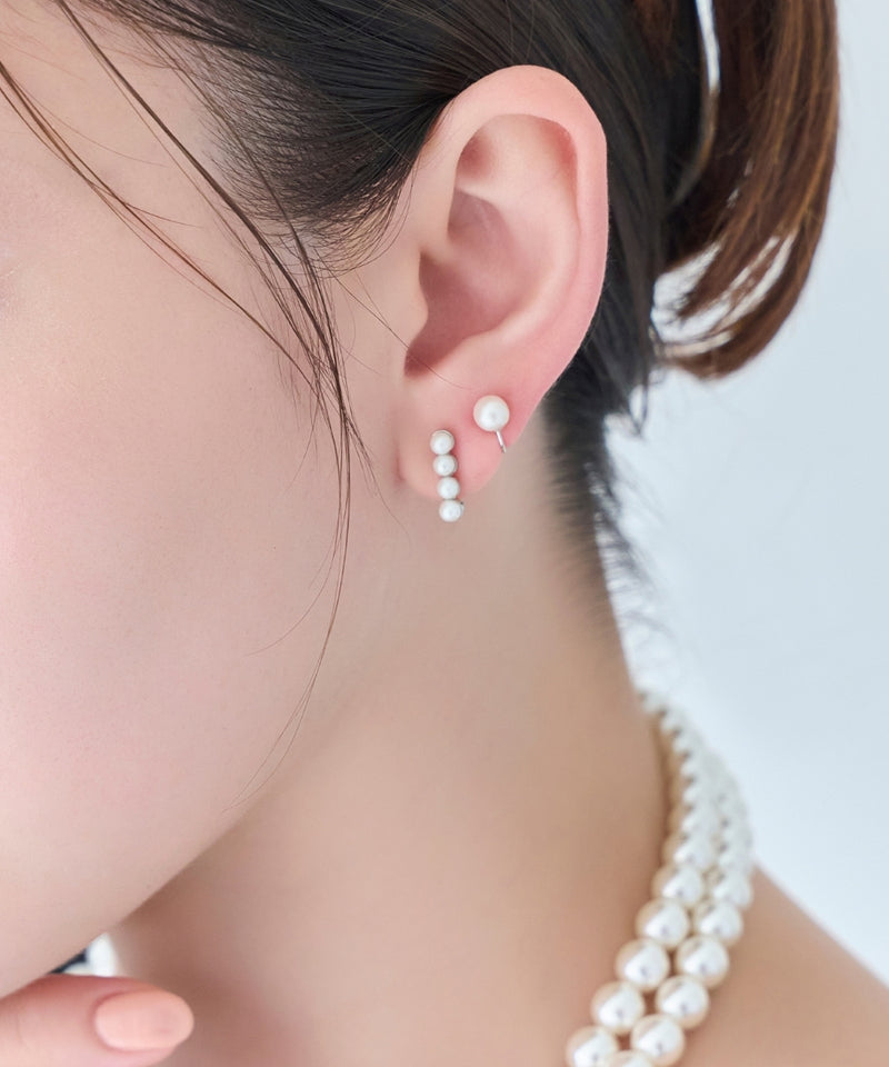 【金属アレルギー対応】2setラインパールイヤーカフ/ニッケルフリー
