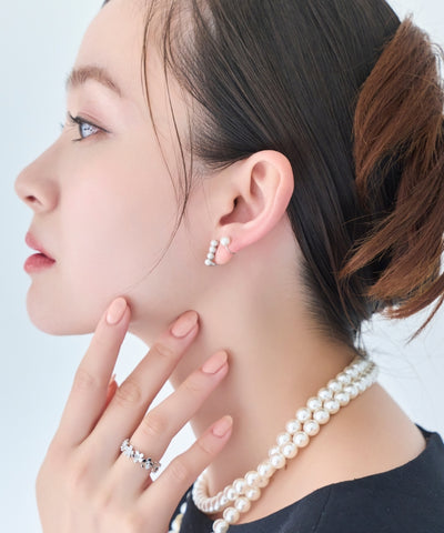 【金属アレルギー対応】2setラインパールイヤーカフ/ニッケルフリー