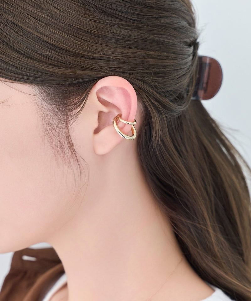 【金属アレルギー対応】ダブルシャインイヤーカフ/ニッケルフリー