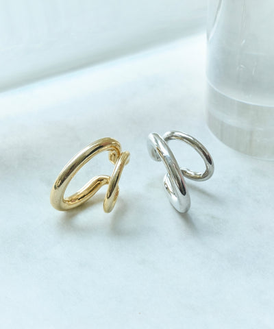 【金属アレルギー対応】ダブルシャインイヤーカフ/ニッケルフリー