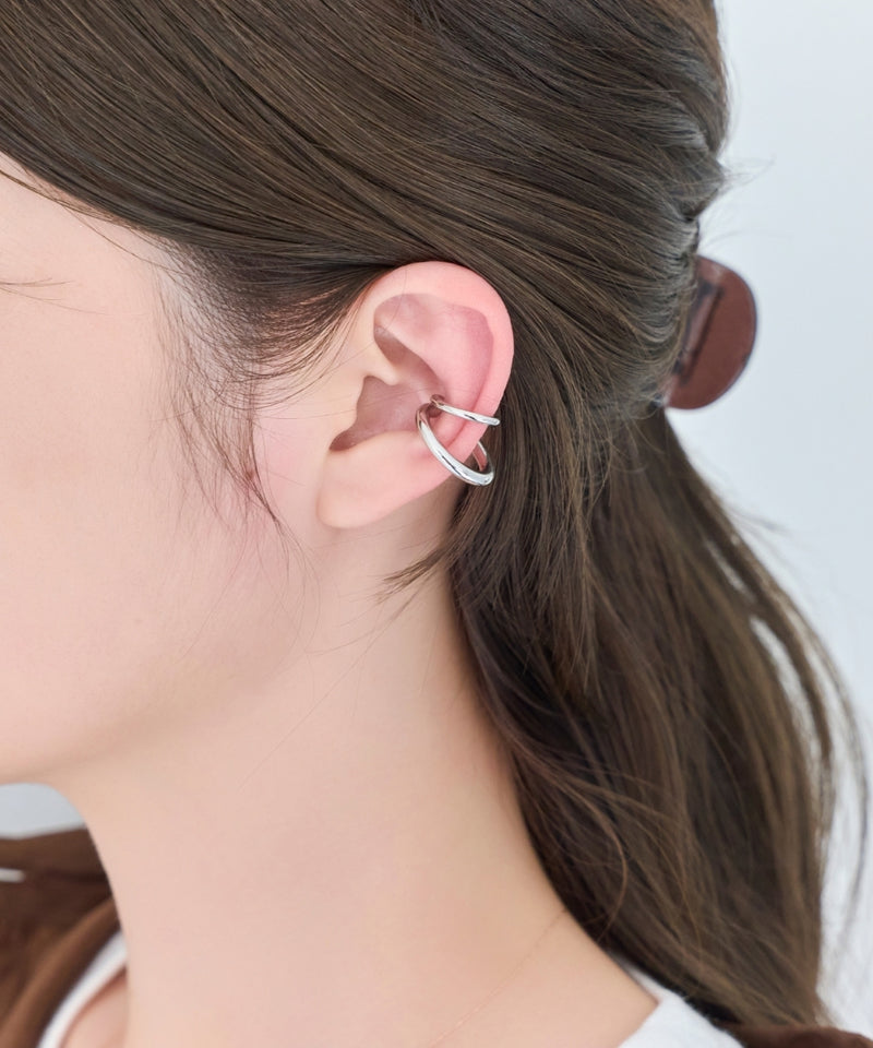 【金属アレルギー対応】ダブルシャインイヤーカフ/ニッケルフリー