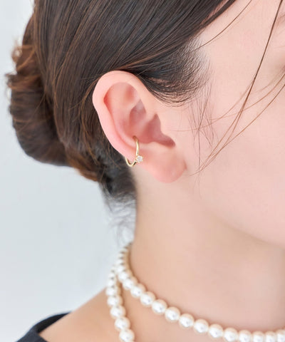 【金属アレルギー対応】ブリンクビジューイヤーカフ/ニッケルフリー