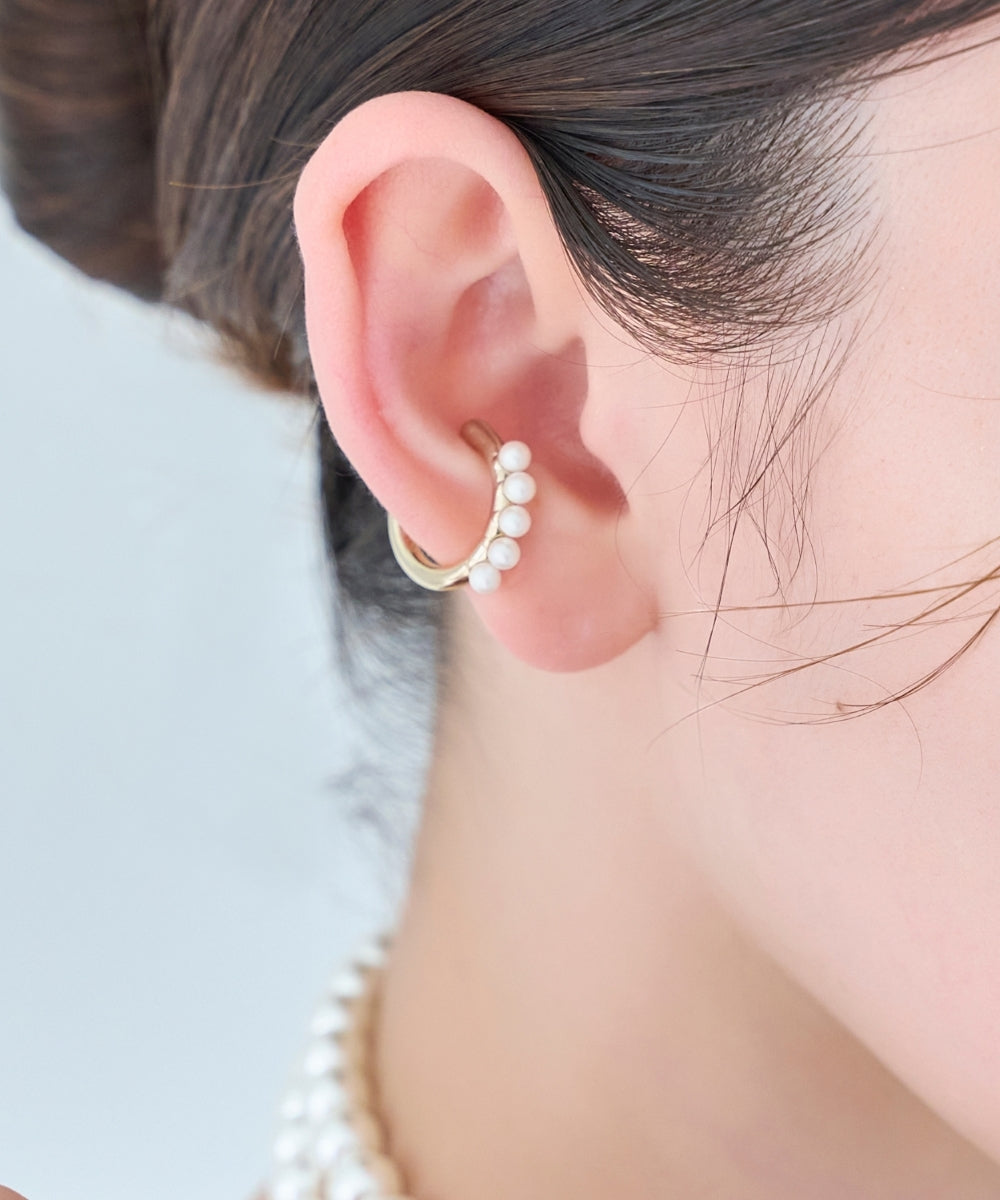 【金属アレルギー対応】パールフローイヤーカフ/ニッケルフリー