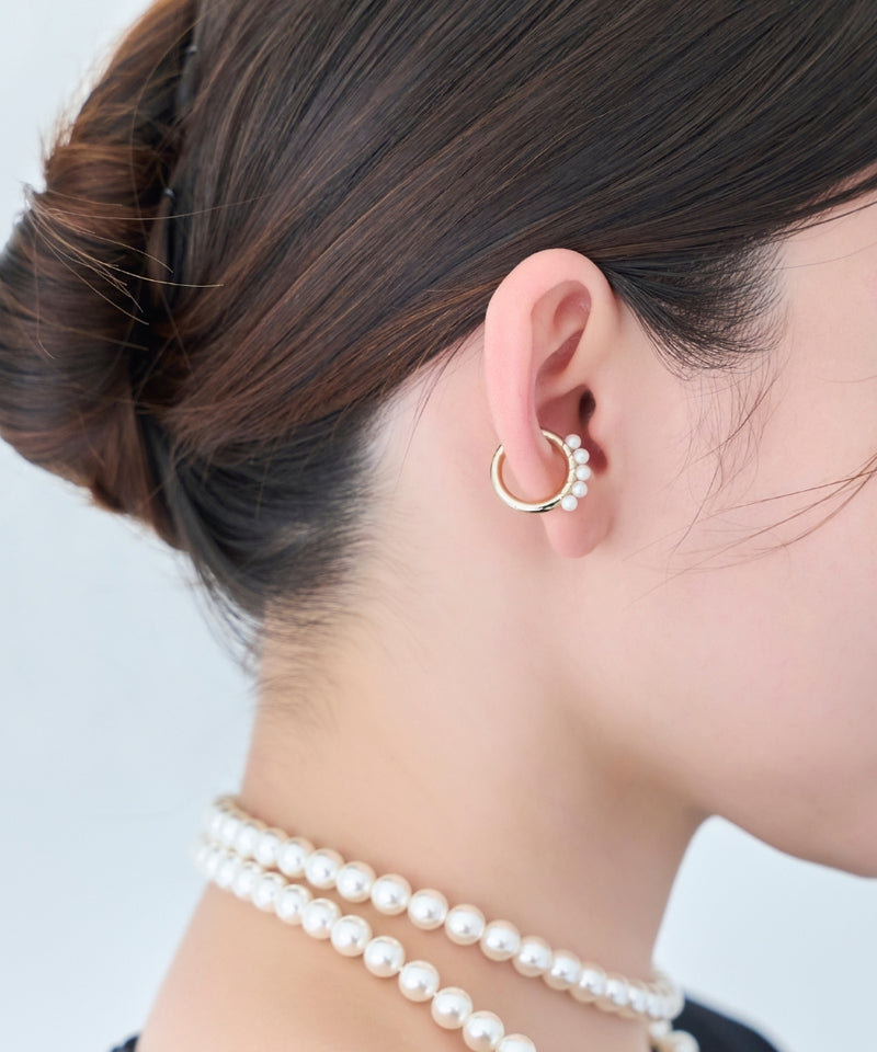 【金属アレルギー対応】パールフローイヤーカフ/ニッケルフリー