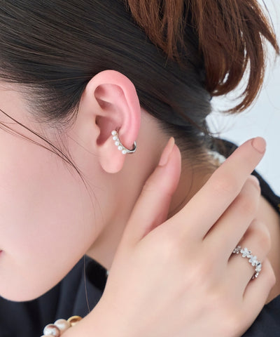 【金属アレルギー対応】パールフローイヤーカフ/ニッケルフリー