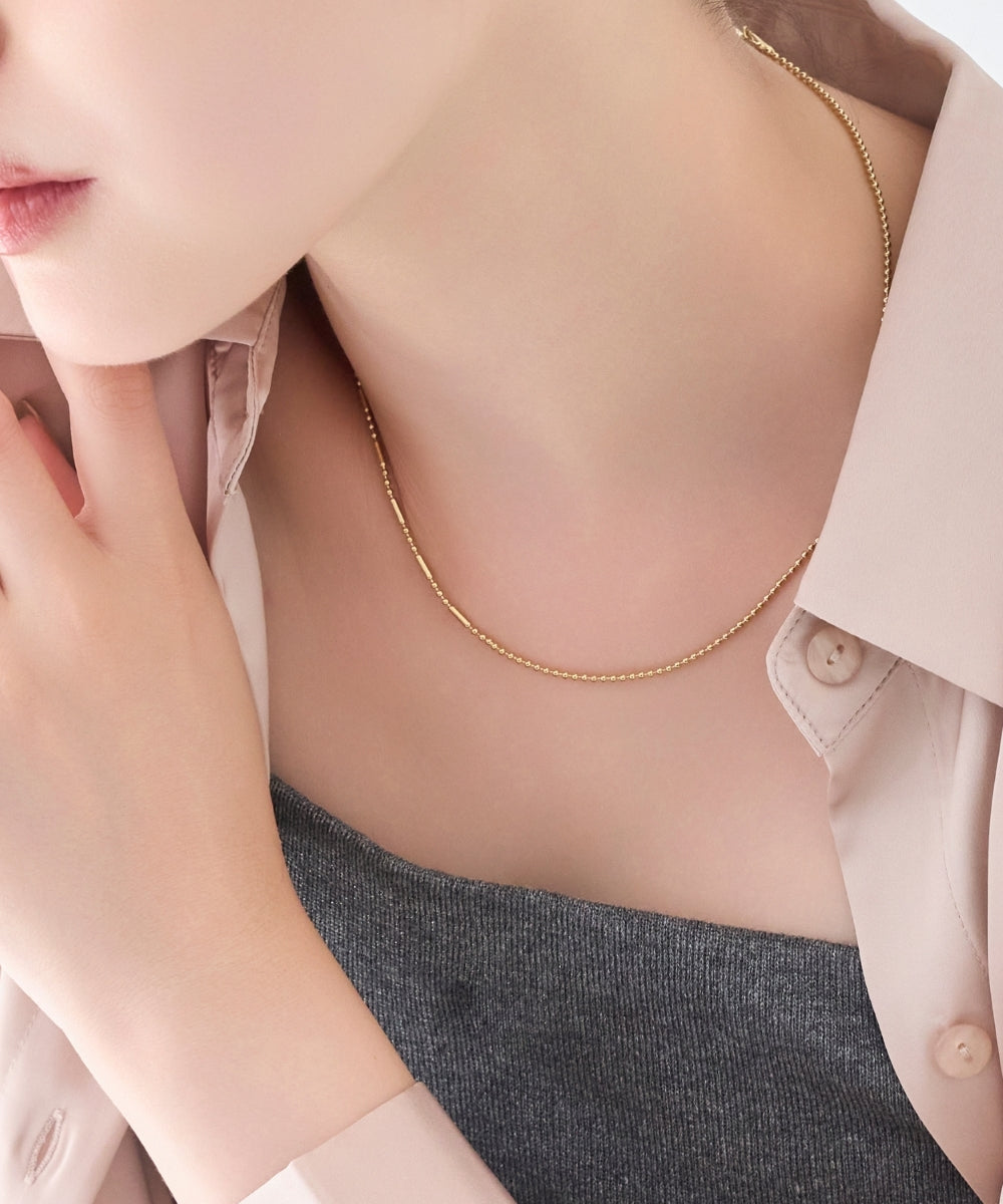 【金属アレルギー対応】リンキーデザインチェーンネックレス ニッケルフリー