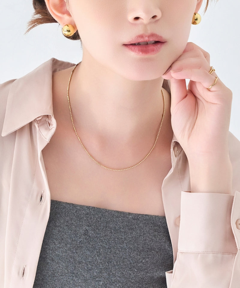 【金属アレルギー対応】リンキーデザインチェーンネックレス ニッケルフリー