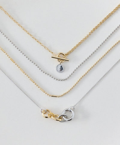 【金属アレルギー対応】リンキーデザインチェーンネックレス ニッケルフリー