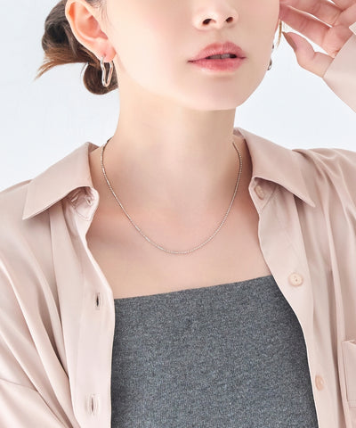 【金属アレルギー対応】リンキーデザインチェーンネックレス ニッケルフリー