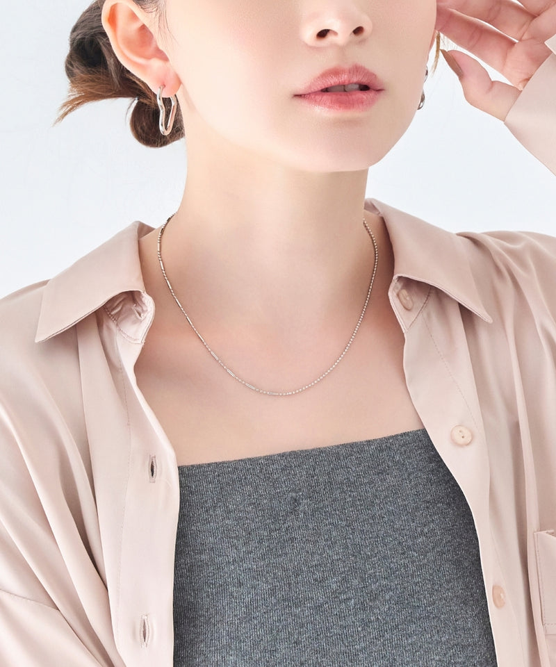 【金属アレルギー対応】リンキーデザインチェーンネックレス ニッケルフリー