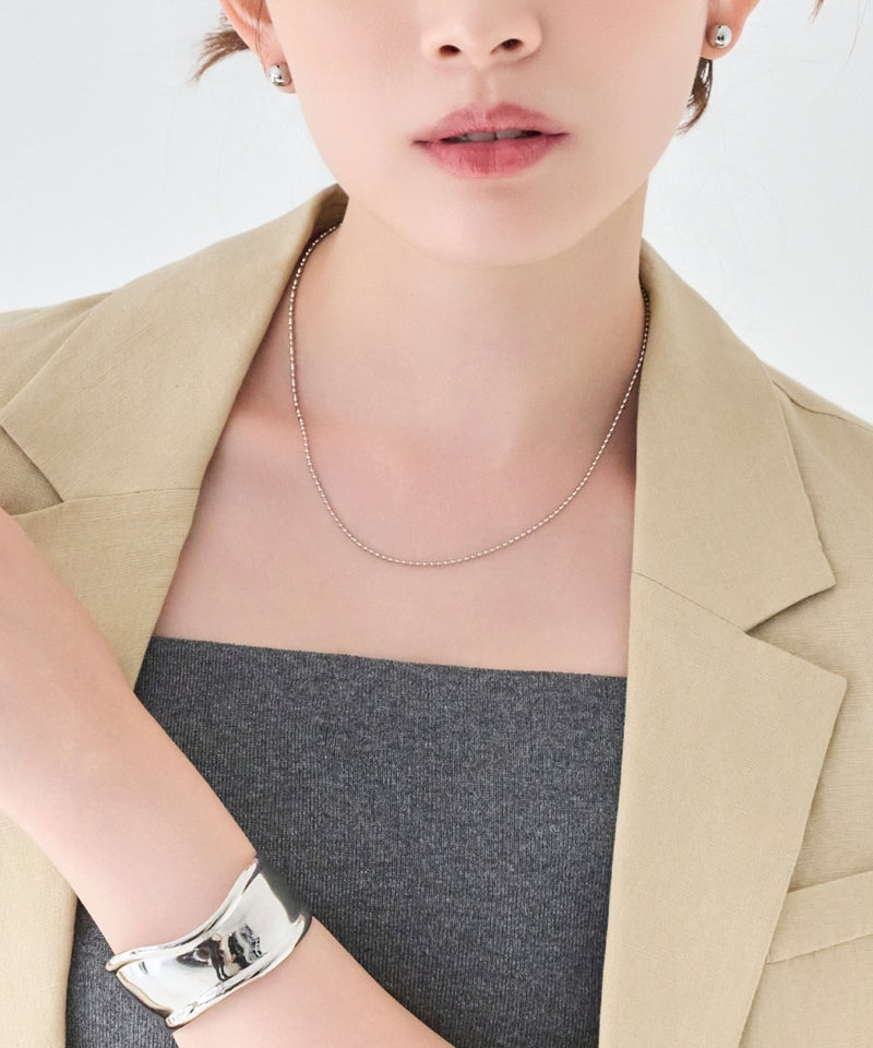 【金属アレルギー対応】リンキービーンデザインチェーンネックレス ニッケルフリー