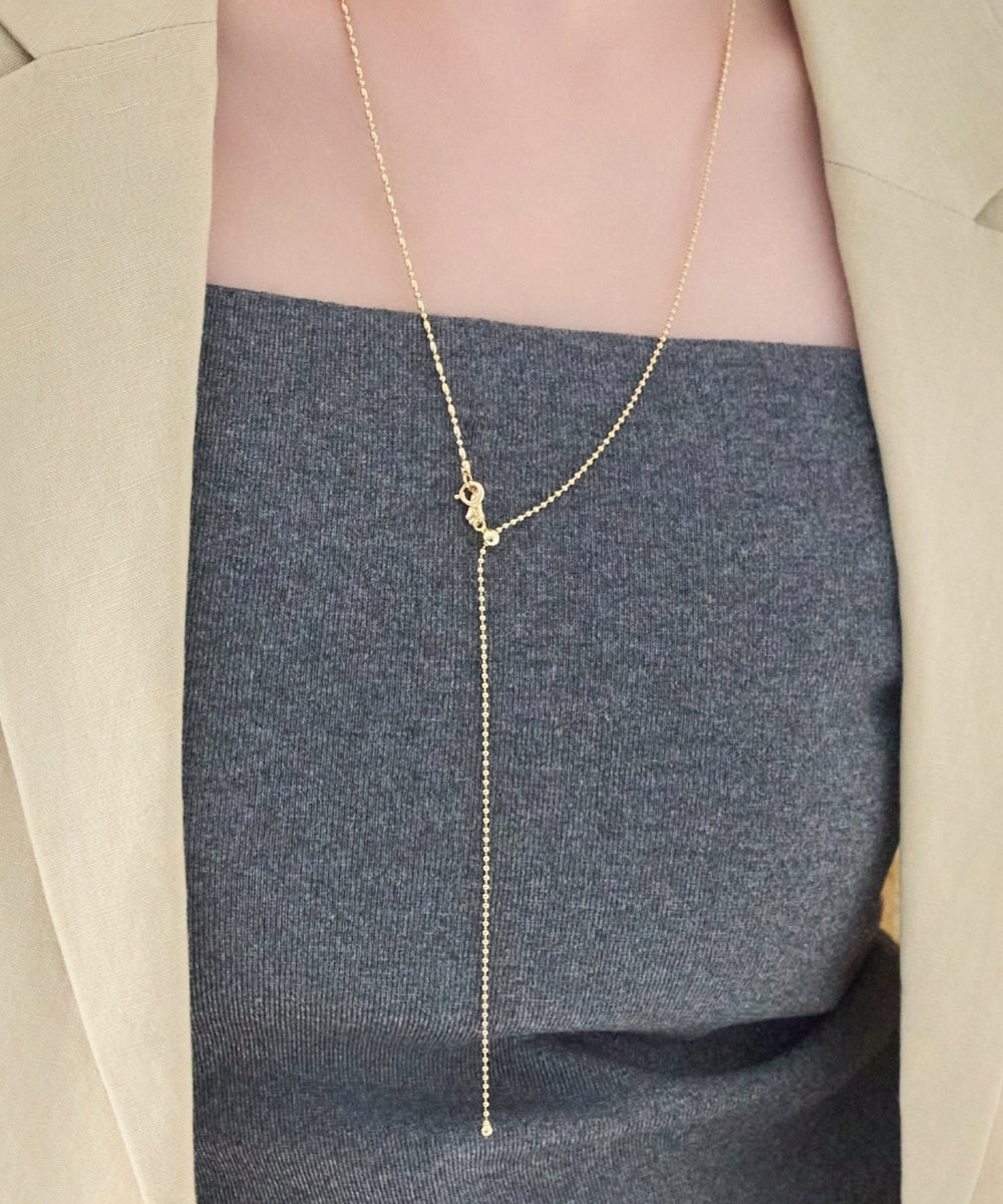 【金属アレルギー対応】リンキーデザインロングチェーンネックレス ニッケルフリー