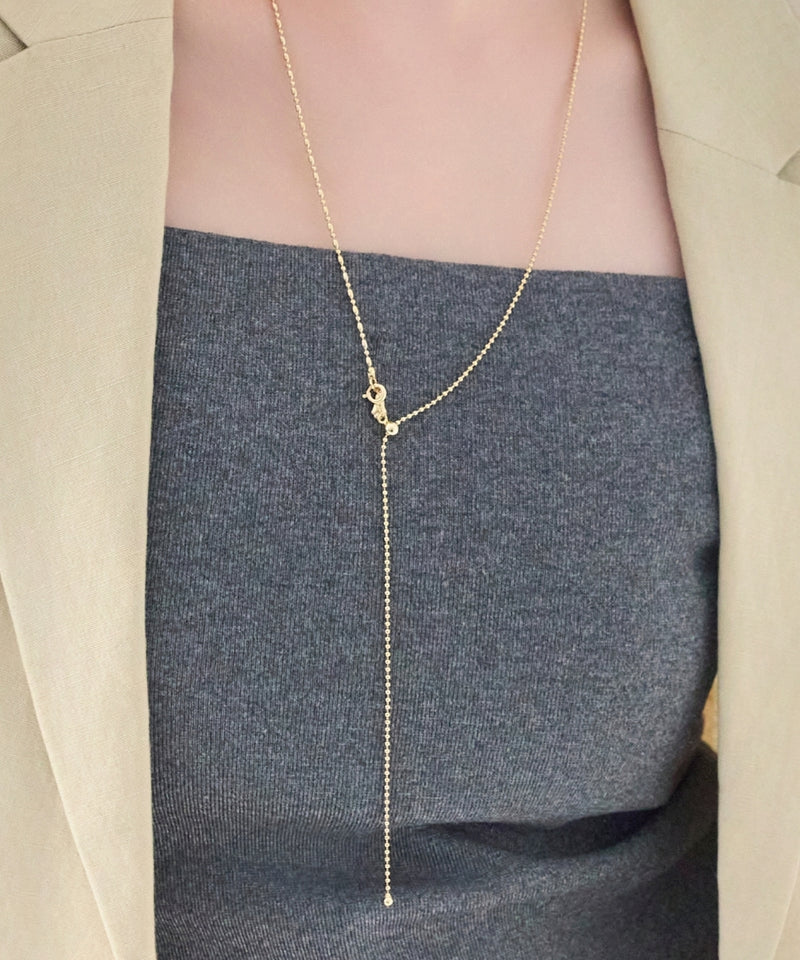 【金属アレルギー対応】リンキーデザインロングチェーンネックレス ニッケルフリー