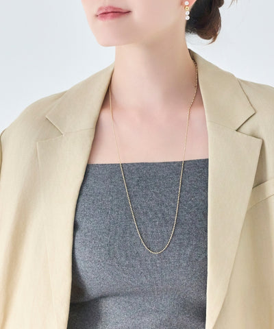 【金属アレルギー対応】リンキーデザインロングチェーンネックレス ニッケルフリー