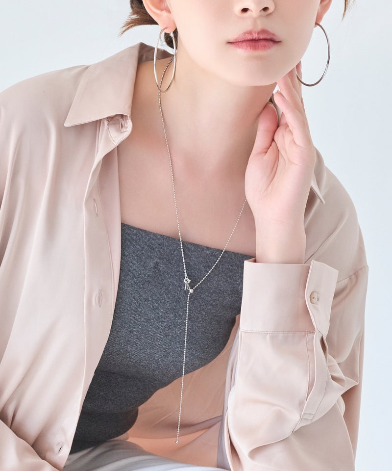 【金属アレルギー対応】リンキーデザインロングチェーンネックレス ニッケルフリー