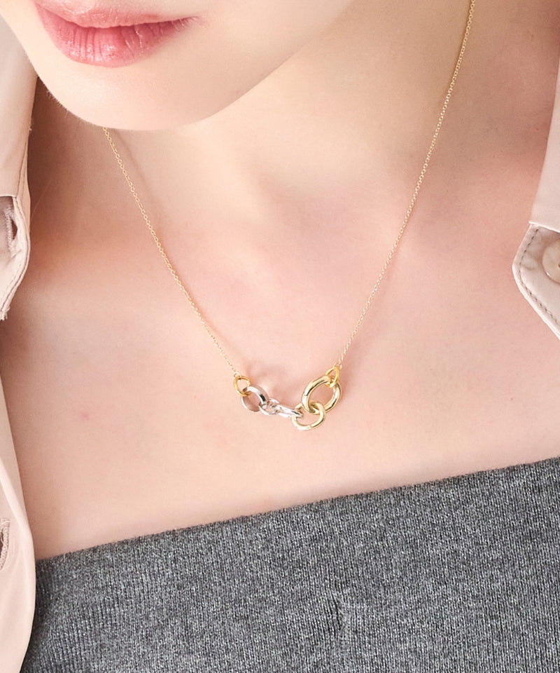 【金属アレルギー対応】ミックスチェーンメタルネックレス ニッケルフリー