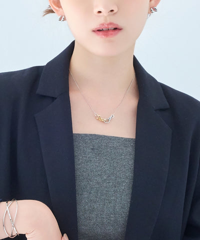 【金属アレルギー対応】ミックスチェーンメタルネックレス ニッケルフリー