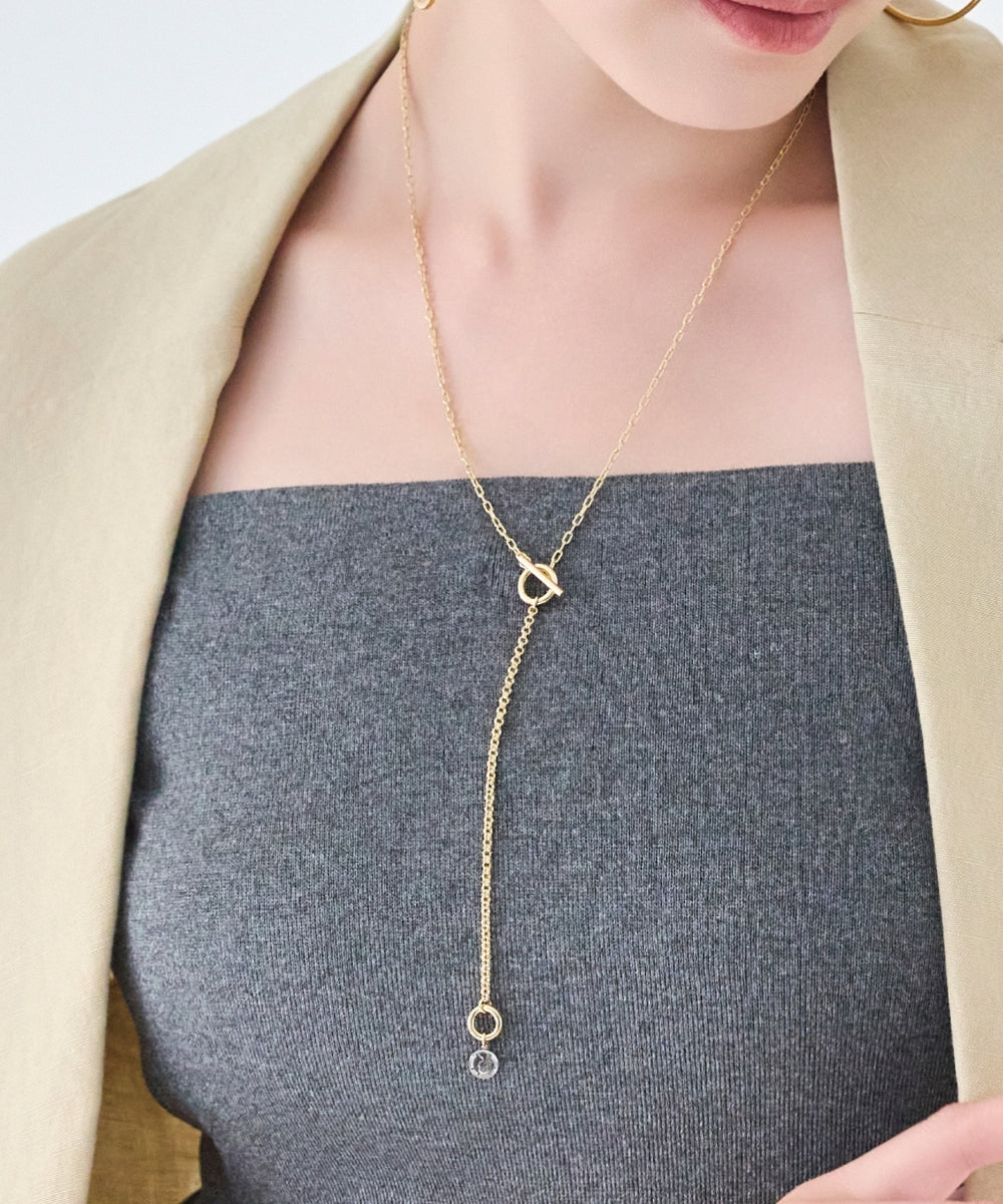 【金属アレルギー対応】ミニマルチェーンロングコインネックレス ニッケルフリー