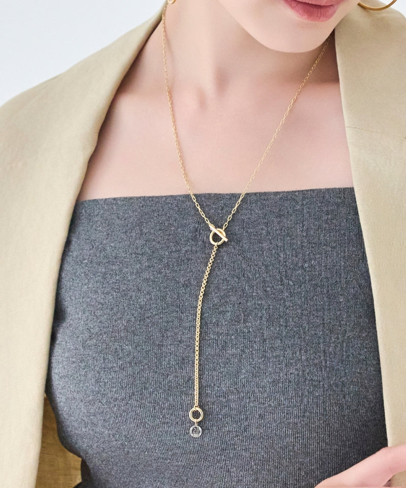 【金属アレルギー対応】ミニマルチェーンロングコインネックレス ニッケルフリー
