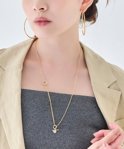 【金属アレルギー対応】ミニマルチェーンロングコインネックレス ニッケルフリー