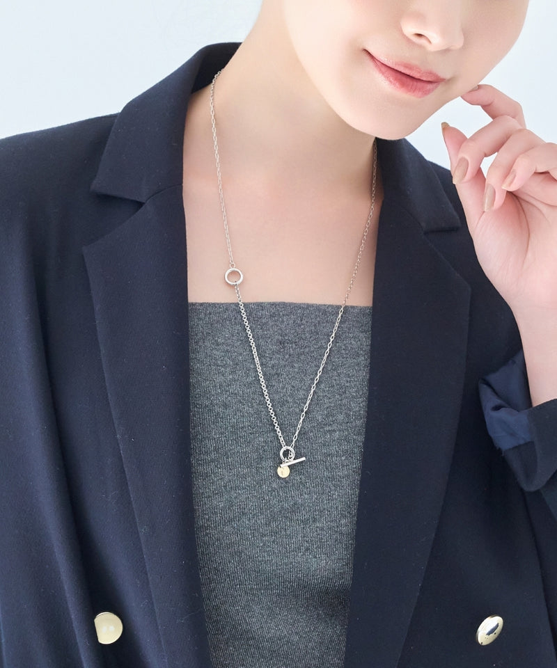 【金属アレルギー対応】ミニマルチェーンロングコインネックレス ニッケルフリー