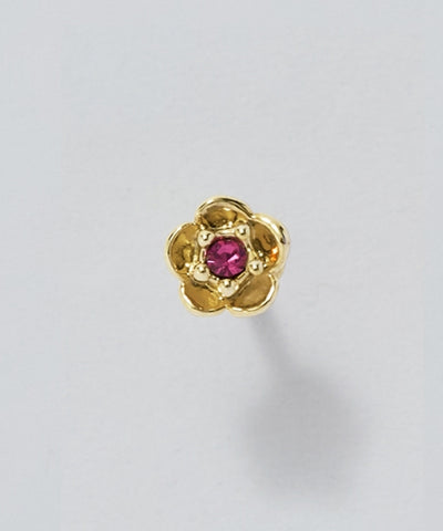 【金属アレルギー対応】プチフラワービジュースタッドピアス（片耳）