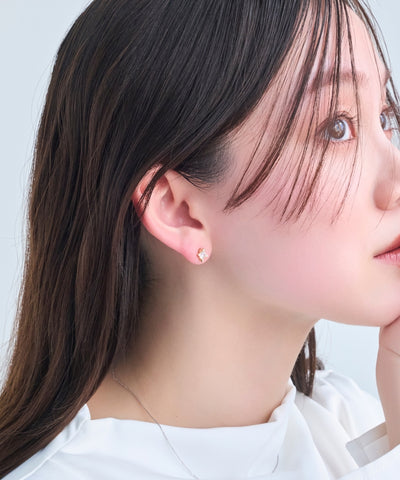 【金属アレルギー対応】クラシッククリスタルビジューセラミックピアス（片耳）