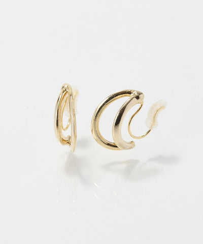 【痛くないシリーズ/金属アレルギー対応】ベーシックダブルハーフフープライトフィットイヤリング