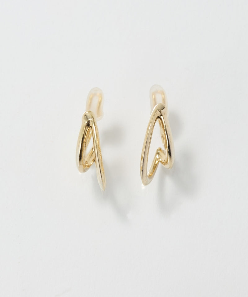 【痛くないシリーズ/金属アレルギー対応】ベーシックダブルハーフフープライトフィットイヤリング