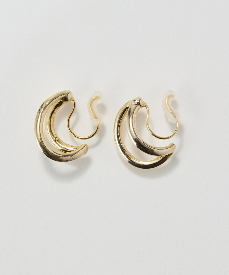 【痛くないシリーズ/金属アレルギー対応】ベーシックダブルハーフフープライトフィットイヤリング