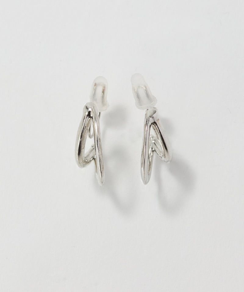 【痛くないシリーズ/金属アレルギー対応】ベーシックダブルハーフフープライトフィットイヤリング