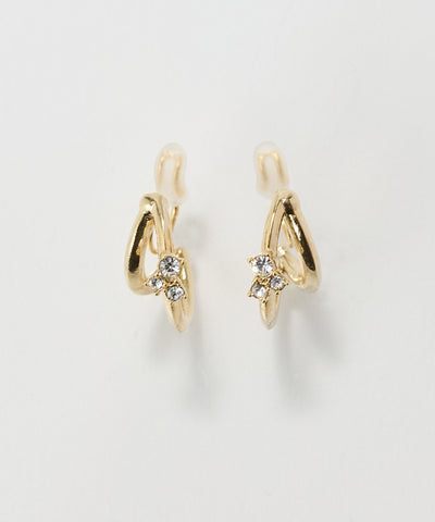 【痛くないシリーズ/金属アレルギー対応】シャイニーダブルハーフフープライトフィットイヤリング