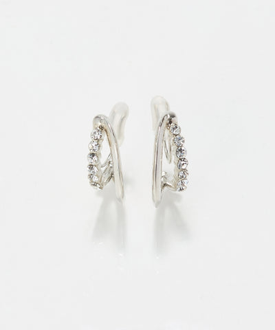 【痛くないシリーズ/金属アレルギー対応】ブリリアントダブルハーフフープライトフィットイヤリング