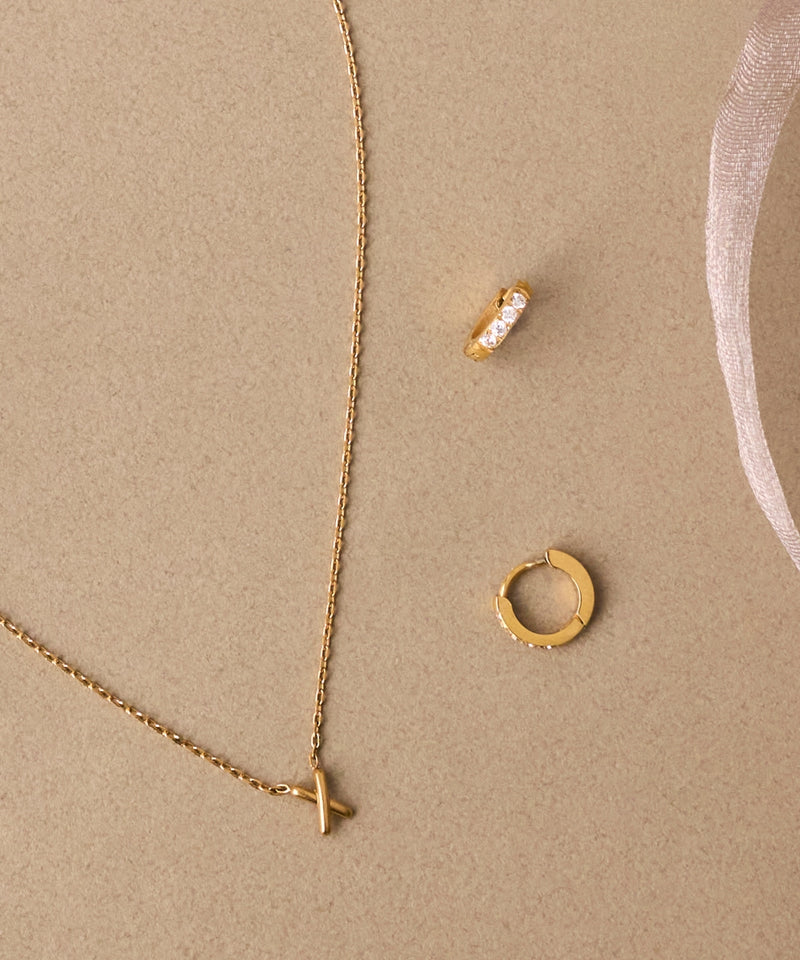 【2025Xmas Collection】ラディアントミニクロスネックレス&ピアス/BOX&ショッパー付き