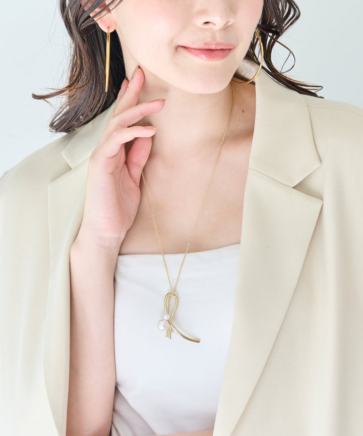 Phoebe/フィービィー】 2wayクロスメタルパールブローチネックレス