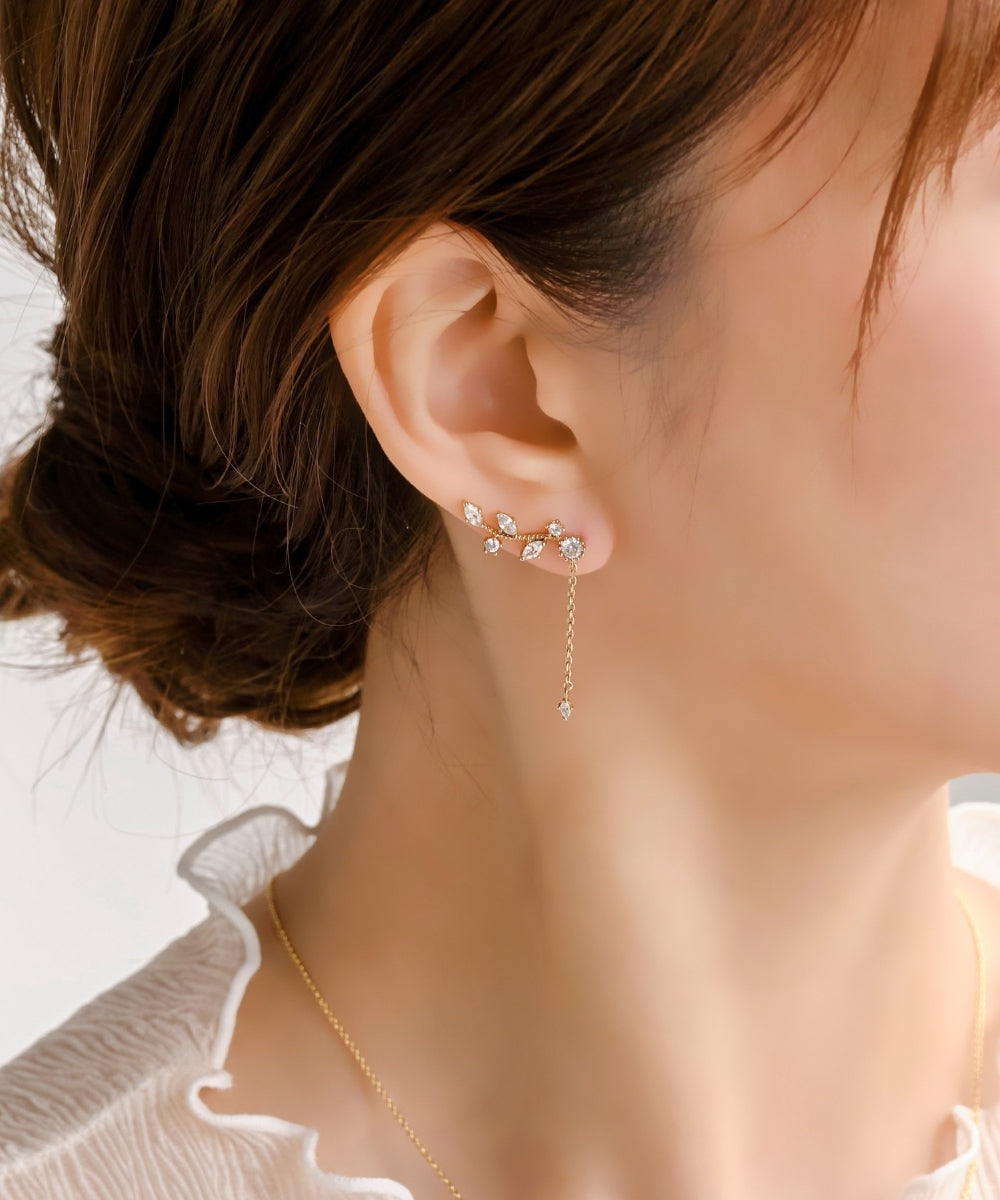 Phoebe/フィービィー】2wayフラワリービジューピアス&イヤリング