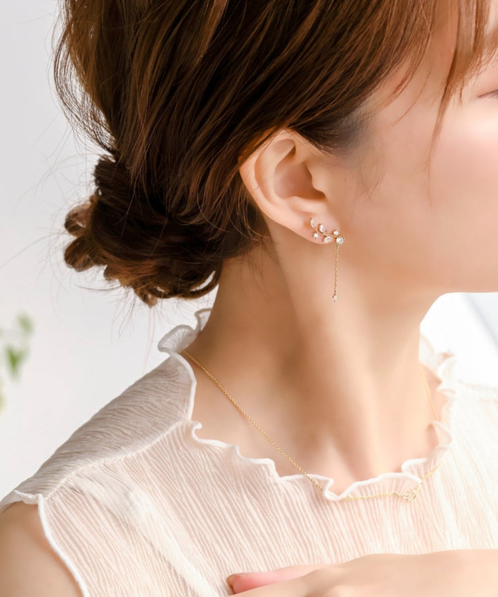 Phoebe/フィービィー】2wayフラワリービジューピアス&イヤリング