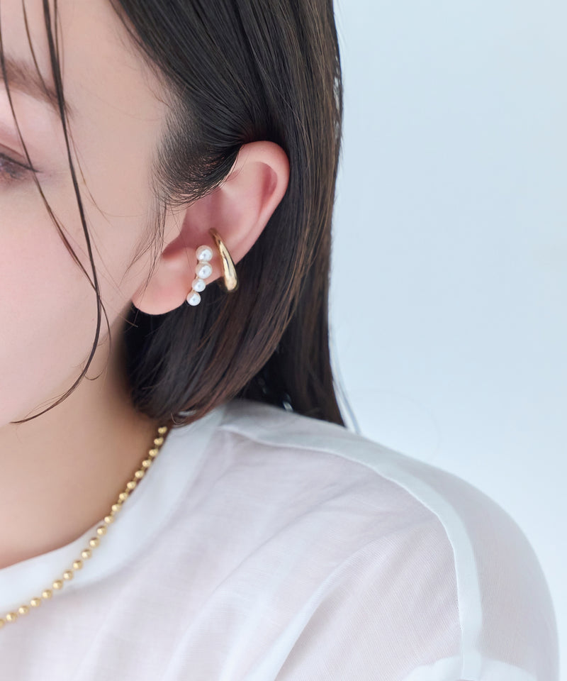 【シリーズ累計販売10000点突破！】≪雑誌掲載商品≫ドレッシングパールイヤーカフ