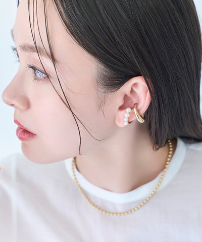 【シリーズ累計販売10000点突破！】≪雑誌掲載商品≫ドレッシングパールイヤーカフ