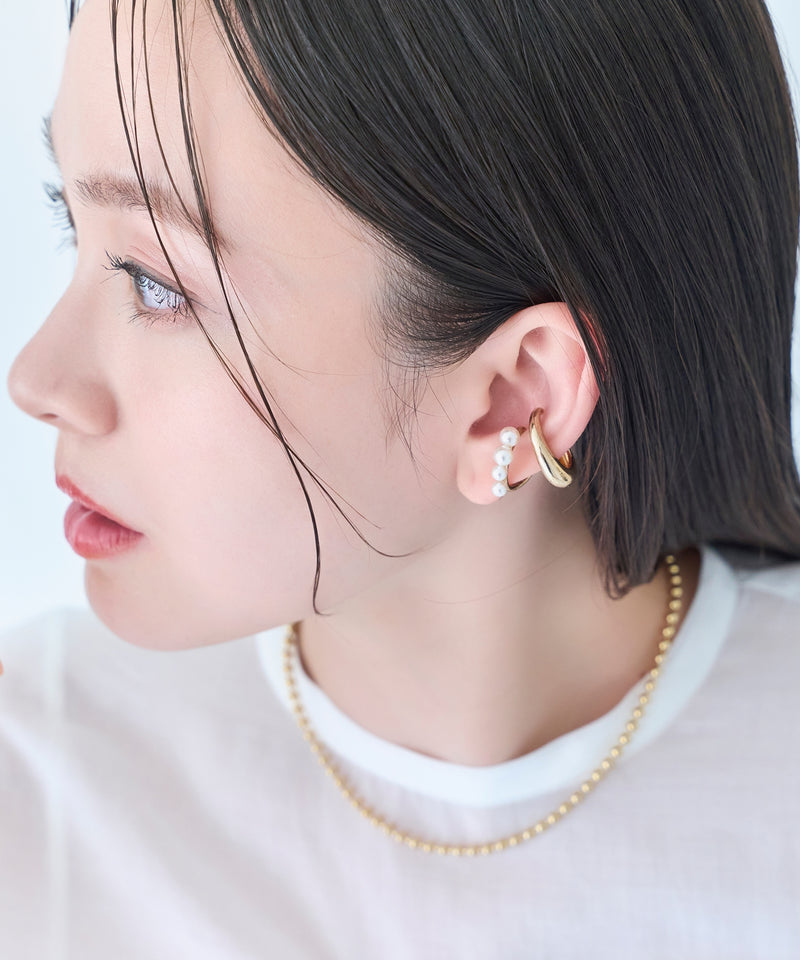 【シリーズ累計販売10000点突破！】≪雑誌掲載商品≫ドレッシングパールイヤーカフ