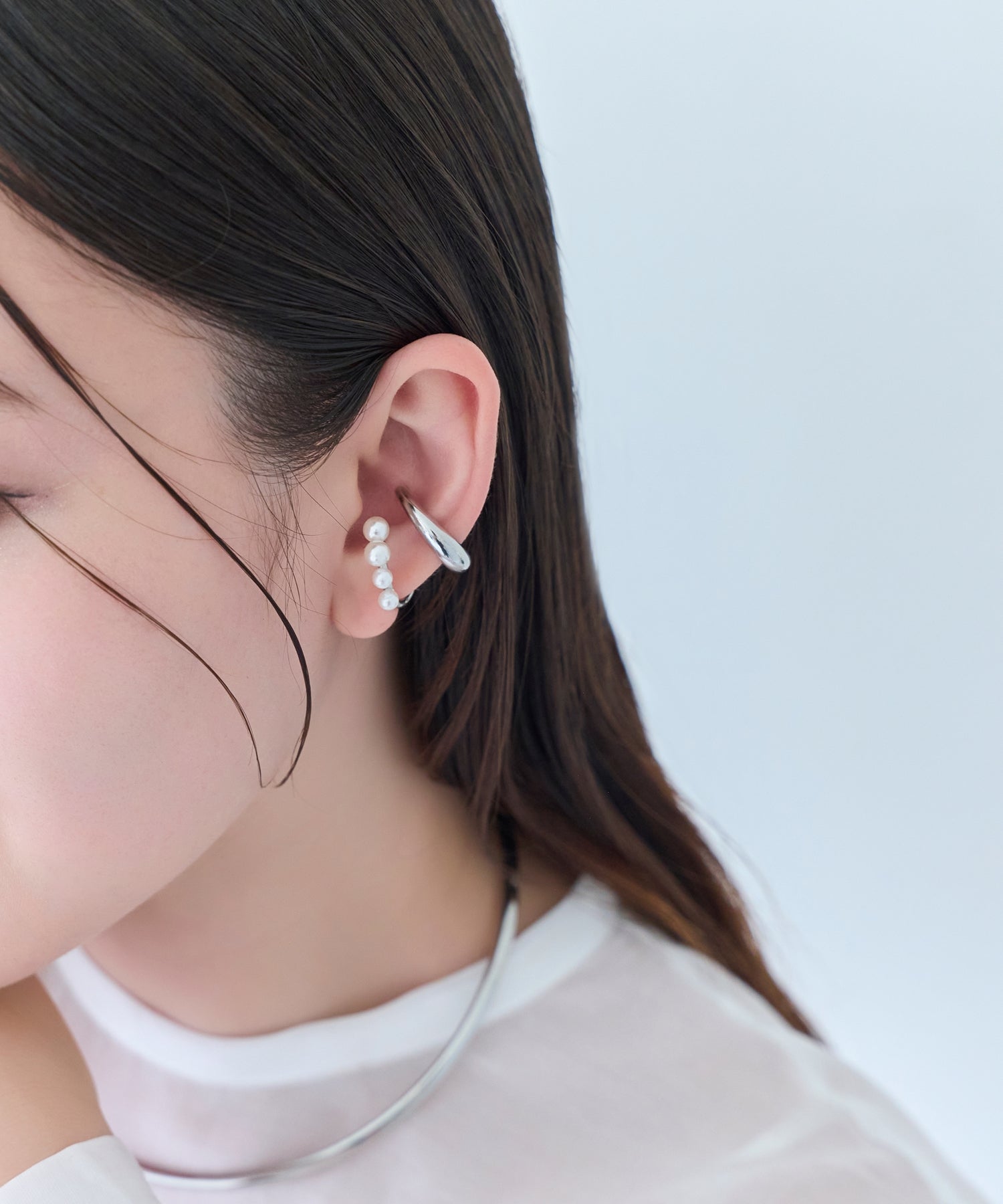 【シリーズ累計販売10000点突破！】≪雑誌掲載商品≫ドレッシングパールイヤーカフ